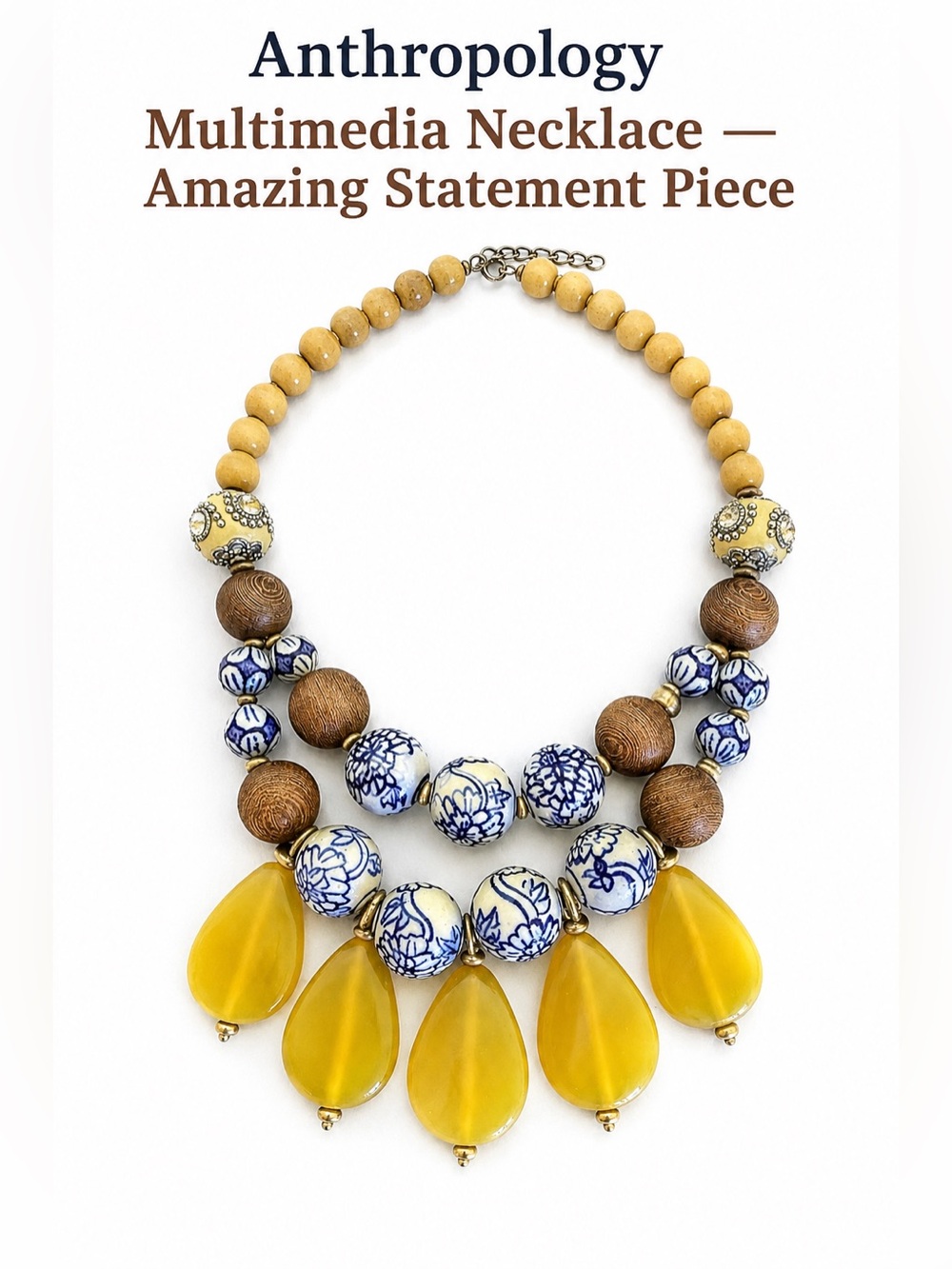 Anthropologie Multimedia Necklace — Amazing Statement Piece